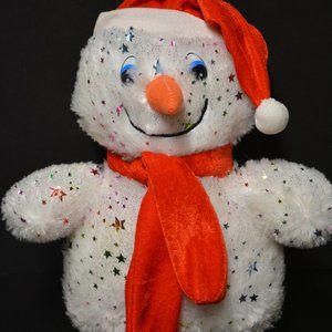 Plush Christmas Snowman Stuffed Animal Santa Hat
